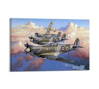 WARL Vintage WWII Poster Spitfire Fighter Decorative Painting Canvas Art Picture 12x18inch(30x45cm)