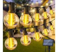 Warlisou Solar Garden String Lights Outdoor - G40 50ft Festoon Lighting Shatterproof Bulbs Outdoor Garden Waterproof Lights Solar Powered Outside Led Gazebo Camping Patio Party