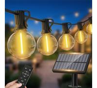 Warlisou Solar-String-Lights-Outdoor-Garden - 18+2 Bulbs G40 String Lights Outdoor Festoon - Remote Control 11M Garden Light Outside Solar Powered Waterproof Led