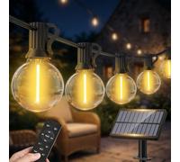 Warlisou Solar-String-Lights-Outdoor-Garden - 19+2 Bulbs G40 String Lights Outdoor Festoon - Remote Control 12M Garden Light Outside Solar Powered Waterproof Led - Patio Party Gazebo Weding