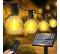 Warlisou Solar-String-Lights-Outdoor-Garden - G40 100ft String Lights Outdoor Festoon - Remote Control 30M Light Outside Solar Powered Waterproof Led - Patio Party Gazebo Weding