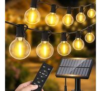Warlisou Solar-String-Lights-Outdoor-Garden - G40 65.6ft String Lights Outdoor Festoon - Remote Control 20M Light Outside Solar Powered Waterproof Led - Patio Party Gazebo Weding