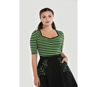 Warlock Stretchy Striped Jersey Top hell bunny Black 3XL