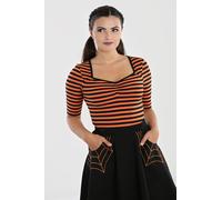 Warlock Stretchy Striped Jersey Top hell bunny Black S