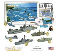 WarLord Cruel Seas US Navy Fleet War Game - 1:300 Role Playing Strategy Board Games for Adults, Table Top WWII Strategic Wargaming Kit, Tabletop Military History