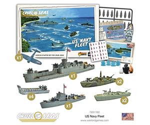 WarLord Cruel Seas US Navy Fleet War Game - 1:300 Role Playing Strategy Board Games for Adults, Table Top WWII Strategic Wargaming Kit, Tabletop Military History