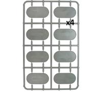 Warlord Games 32 25mm x 50mm with Rounded Ends (Lozenge) Plastic Lipped Miniature Bases