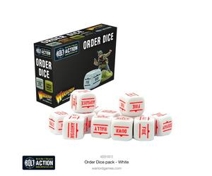 Warlord Games Bolt Action 1:56 Scale 12x White Coloured Order Dice - (402616012)