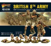 Warlord Games British 8th Army Infantry - 28mm Scale Plastic Miniatures for Bol