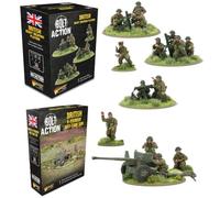 Warlord Games British Army 6 Pounder & MMG & Mortar Teams - 28mm Scale Plastic Miniatures for Bolt Action Highly Detailed World War 2 Miniatures