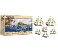 Warlord Games Frigates & Brigs Flotilla - 1/700 Scale Plastic Miniatures for Black Seas Highly Detailed Age of Sail Era Miniatures for Table-top Wargaming.