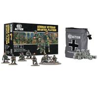 Warlord Games German Army Veterans Infantry Platoon with German Balkenkreuz D6 & Dice Bag Bolt Action
