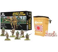 Warlord Games Japanese Army Infantry Platoon - 28mm Scale Bolt Action Plastic Miniatures and D6 Dice and Dice Bag