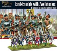 Landsknechts With Zweihanders- 28mm Scale Plastic Miniatures for Pike & Shotte by Warlord Games - Highly Detailed Miniatures for Table-top Wargaming