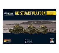 Bolt Action M3 Stuart Platoon - 28mm Scale, 3 Vehicles & 3 Crew, 12+ Years, Historical - World War II