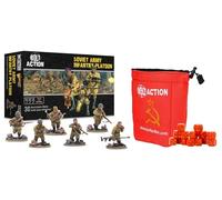 Warlord Games Soviet Army Infantry Platoon with Dice Bag and D6 Dice - 28mm Scale Plastic Miniatures for Bolt Action