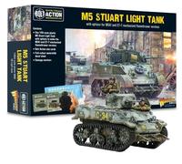 Warlord Games US Army M5 Stuart - 1:56 / 28mm Plastic Scale Model Tank for Bolt Action Highly Detailed World War 2 Miniatures