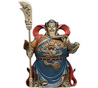 Warlord Hero Warrior Guan Gong Sculpture Copper Statue Figurine Desk Decor Ornaments Crafts for Home Living Room Decoration 21.8X15x11.5cm