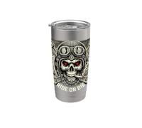 Warlord Rider - Battle-Hardened Biker Skull Stainless Steel Insulated Tumbler