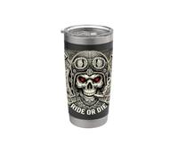 Warlord Rider - Battle-Hardened Biker Skull Stainless Steel Insulated Tumbler