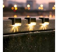 (Warm) 8Pcs Solar-Powered Waterproof Step Light