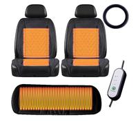 Warm Adult Car Booster Seat for Driver Comes with Snow Shovel and Steering Wheel Cover It is The Warmest Gift for Drivers in Winter,Black-mainseat+auxiliaryseat+Backseat+