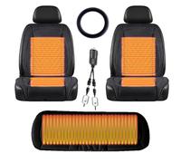 Warm Adult Car Booster Seat for Driver Comes with Snow Shovel and Steering Wheel Cover It is The Warmest Gift for Drivers in Winter,Black-mainseat+auxiliaryseat+Backseat+