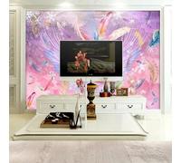 Warm and Beautiful Coloured Wings and Feathers Snowflake 3D Wallpaper Easy Install Feature Office Living Room Sofa Bedroom TV Background Wall Decoration-200cm×140cm
