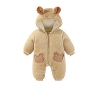 Warm and Comfortable Boys Romper and Jumpsuit for Infants Ideal for Fall and Winter Perfect for Outdoor Activities and Thick Fabric for Enhanced Warmth and Durability Coffee