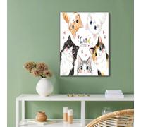 Warm And Inviting Canvas Wall Art White Pink Watercolor Style Life Decor Aesthetic Cat Paw Prints Pictures Prints Wall Decorations for Living Room Office Hallway Dining Room 40x60 cm No frame