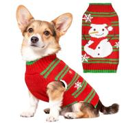 Warm and Soft Striped Knitted Christmas Sweater with Man | Puppy Cat Winter Outfits for Small Medium Pets Home Party Birthday Sitting