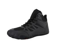 Warm and water-repellent barefoot shoes, unisex, ergonomic snow boots with wide toe, barefoot shoes, men's winter, waterproof barefoot shoes, hiking shoes, lined winter shoes, ankle boots, black, 11