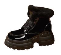 Warm Ankle Boots Women Warm Boots Soft and Comfortable Can Adapt To The Cold and Harsh Environment Mid Calf Length Boots for Women Uk (Black, 3.5)