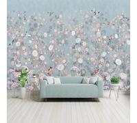 Warm Beautiful Colourful Plants Flowers Flying Birds 3D Wallpaper Premium Textured Silk Study Dining Living Room Bedroom Sofa TV Wall Easy Install-250cm×170cm