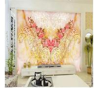 Warm Beautiful Imitation Marble Flower Patterns 3D Wallpaper Easy Install Feature Office Living Room Sofa Bedroom TV Background Wall Decoration-430cm×300cm