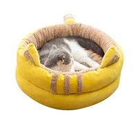 Warm Bed Pet Kitten House Winter Dog Kennel Anti-Slip Bedding Round Cushion Small Animal Warm House Supplies For Small Dog Bed Supplies For Cats