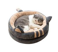 Warm Bed Pet Kitten House Winter Dog Kennel Anti-Slip Bedding Round Cushion Small Animal Warm House Beds For Indoor Cats Washable