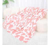 Warm Blanket Pink Strawberry Soft Twin Blanket Lightweight Bed Throw Blanket Fuzzy Plush Light Pink Couch Blankets for Bedroom Livingroom