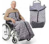 Warm Blankets for Winter Thicken Warm Fleece-Lined Wheelchair Blanket Windproof Cozy Leg Cover with Zipper for Elderly Patients and Disabled Wheelchair.