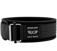 WARM BODY COLD MIND 4" Self Locking Weight Lifting Belt - Approved for Olympic Weightlifting, Waist/Back Support for Men Women, Powerlifting Gym Deadlift Bodybuilding Training Squat