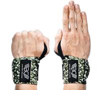 WARM BODY COLD MIND - Premium Weight Lifting Wrist Wraps for Crossfit, Powerlifting, Deadlift, Gym, Workout, Exercises & Fitness, Heavy-Duty Wrist Support with Thumb Loop (Military 12")