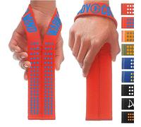 WARM BODY COLD MIND V1 Lifting Wrist Straps for Olympic Weightlifting, Rated at 660 lb, for Weight Lifting Bodybuilding Powerlifting Deadlift Gym Fitness Crossfit, Heavy Duty (Red/Blue)