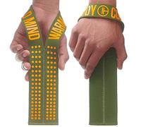WARM BODY COLD MIND V1 Lifting Wrist Straps for Olympic Weightlifting, Rated at 660 lb, for Weight Lifting Bodybuilding Powerlifting Deadlift Gym Fitness Crossfit, Heavy Duty (Khaki/Orange)