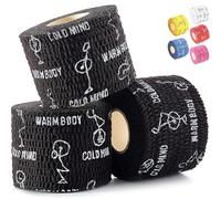 WARM BODY COLD MIND Weight Lifting Thumb Tape - Hook Grip Tape for Crossfit, Weightlifting Powerlifting Deadlift, Sticky & Stretchy Athletic Grip Tape (3 Rolls Black, 19ft x 1.85in)