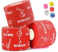 WARM BODY COLD MIND Weight Lifting Thumb Tape - Hook Grip Tape for Crossfit, Weightlifting Powerlifting Deadlift, Sticky & Stretchy Athletic Grip Tape (3 Rolls Red, 19ft x 1.85in)