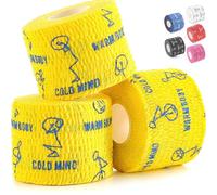 WARM BODY COLD MIND Weight Lifting Thumb Tape - Hook Grip Tape for Crossfit, Weightlifting Powerlifting Deadlift, Sticky & Stretchy Athletic Grip Tape (3 Rolls Yellow, 19ft x 1.85in)