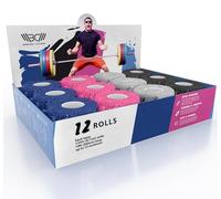 WARM BODY COLD MIND Weight Lifting Thumb Tape - Hook Grip Tape for Crossfit, Weightlifting Powerlifting Deadlift, Sticky & Stretchy Athletic Grip Tape (12 Rolls Mix, 19ft x 1.85in)