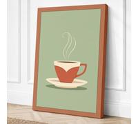 Warm Brew Minimalist Canvas Wall Art Print 24x16 Inch