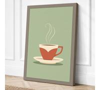 Warm Brew Minimalist Canvas Wall Art Print 24x16 Inch | Ready to Hang, Gallery Wrapped, Fade-Resistant Inks, Securely Packaged, UK Made