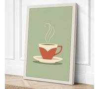 Warm Brew Minimalist Canvas Wall Art Print 36x24 Inch